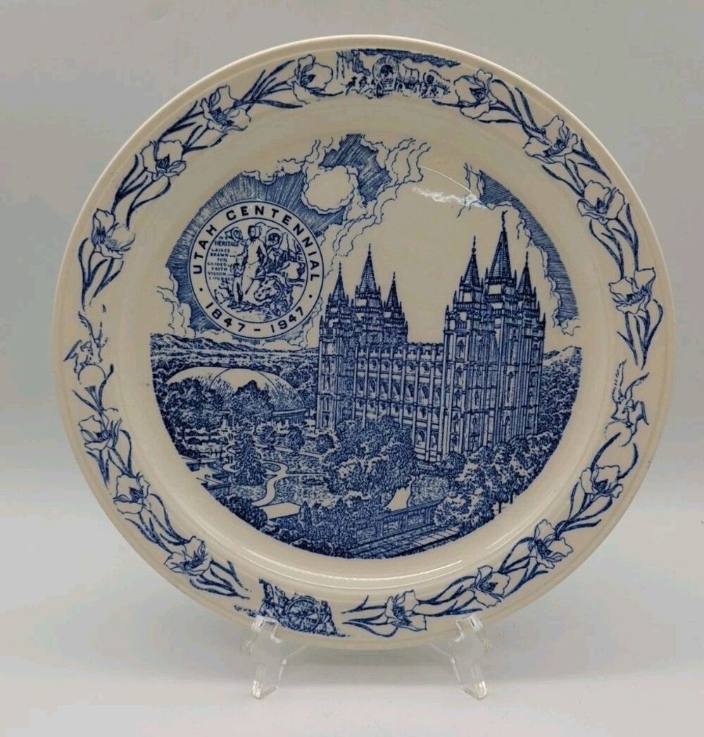 Vintage Utah Centennial Commemorative Plate 1847-1947 - by T.R. & N.W. Kingston